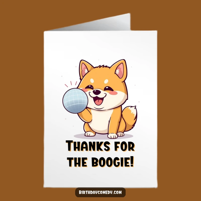 Free Printable Shiba Inu Thank You Card: Disco Dog Fun Downloadable Gift