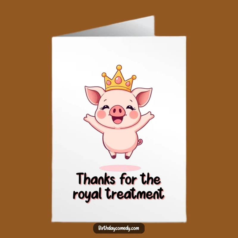 Free Printable Piglet Crown Thank You Card - Downloadable Thanks!