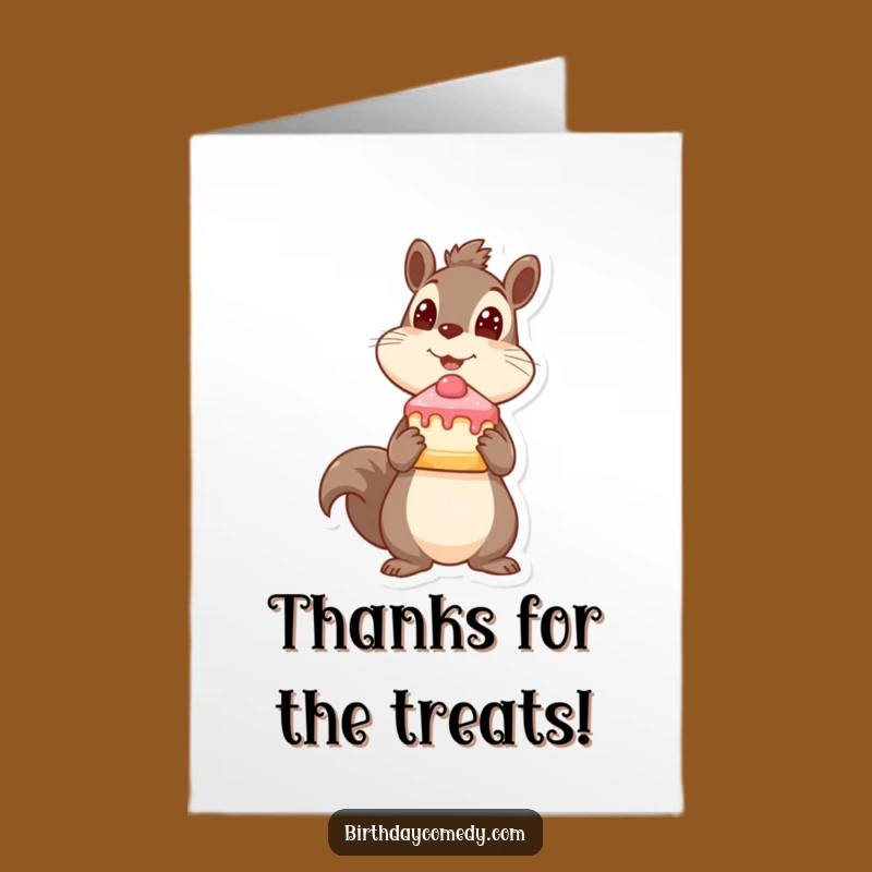 Free Printable Squirrel Thanks Card: Funny Squirrel Gift, Downloadable Gratitude, Print at Home