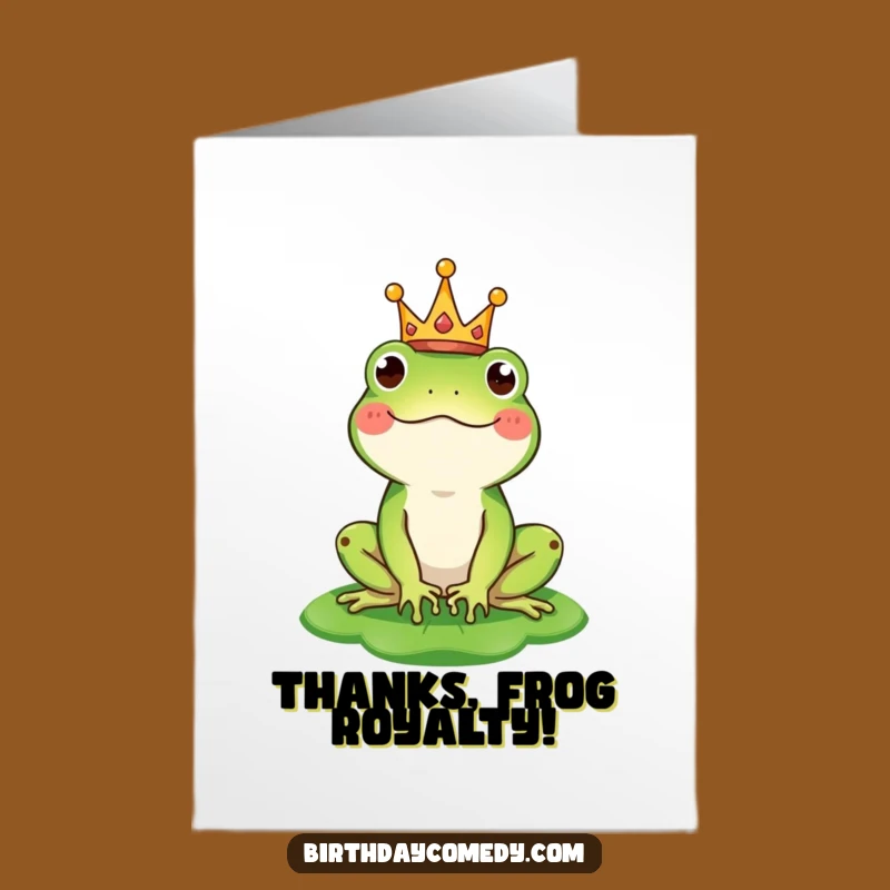 Free Printable Thank You Card: Royal Frog Gratitude - Funny Download