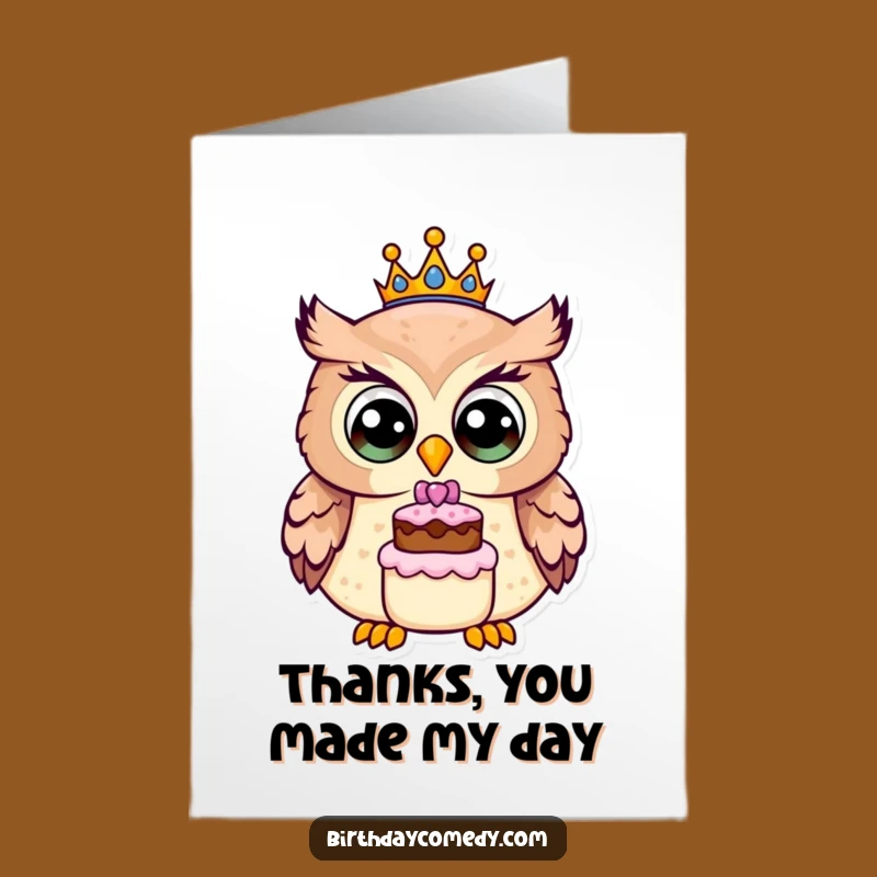 Free Printable Thank You Card: Owl Says Thanks - Funny Downloadable Gift