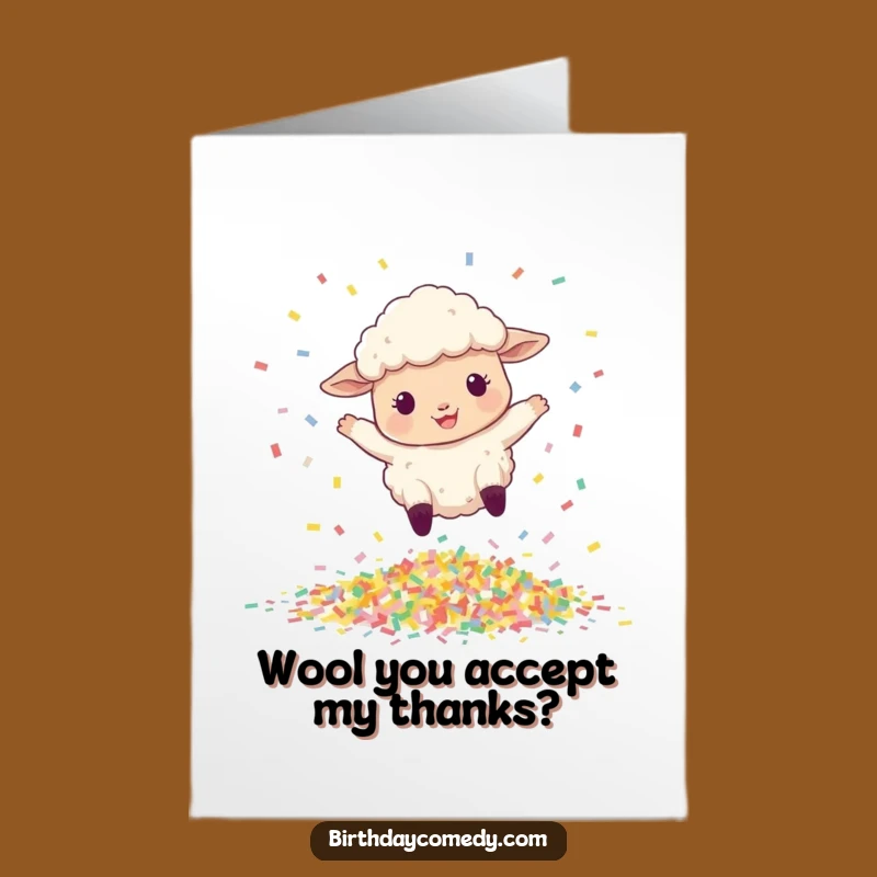 Free Printable Thank You Card: Bouncing Sheep, Funny Downloadable Gift to Express Thanks