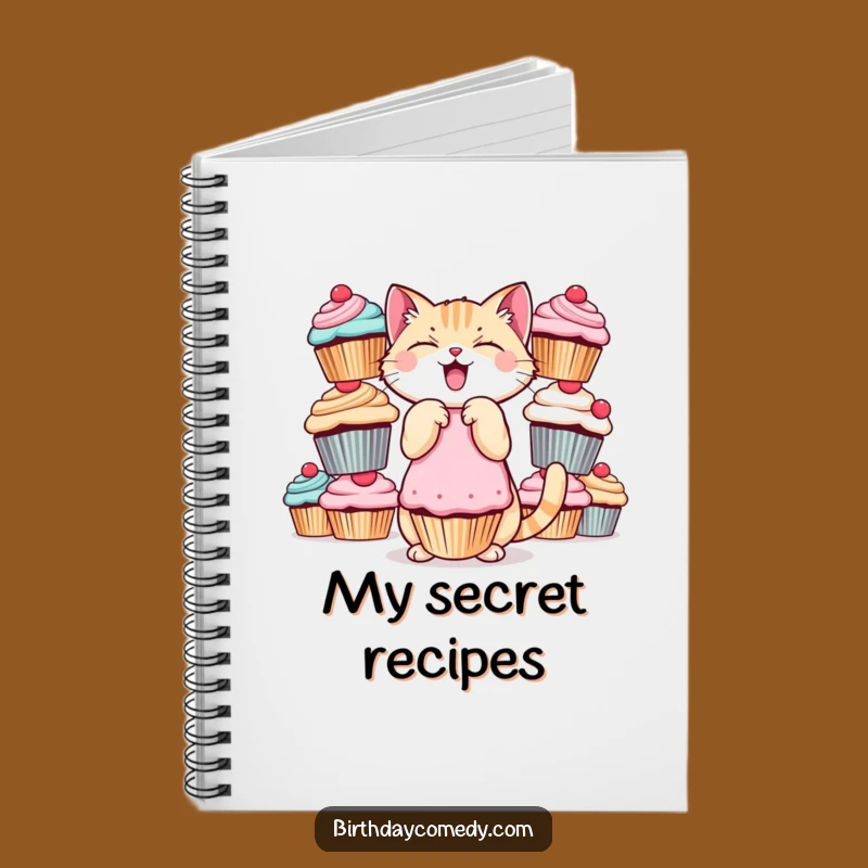 Funny Cat Notebook - Giggling Cupcake Balance for Sweet Notes & Ideas