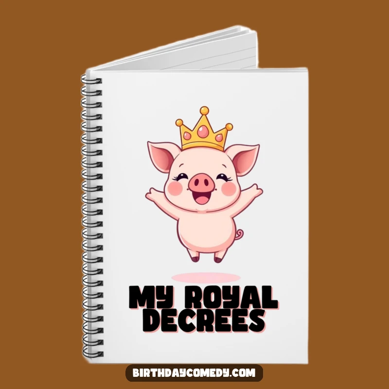 Funny Crown Piglet Notebook: Jot Down Happy Thoughts with Sparkly Cheer, Perfect Gift