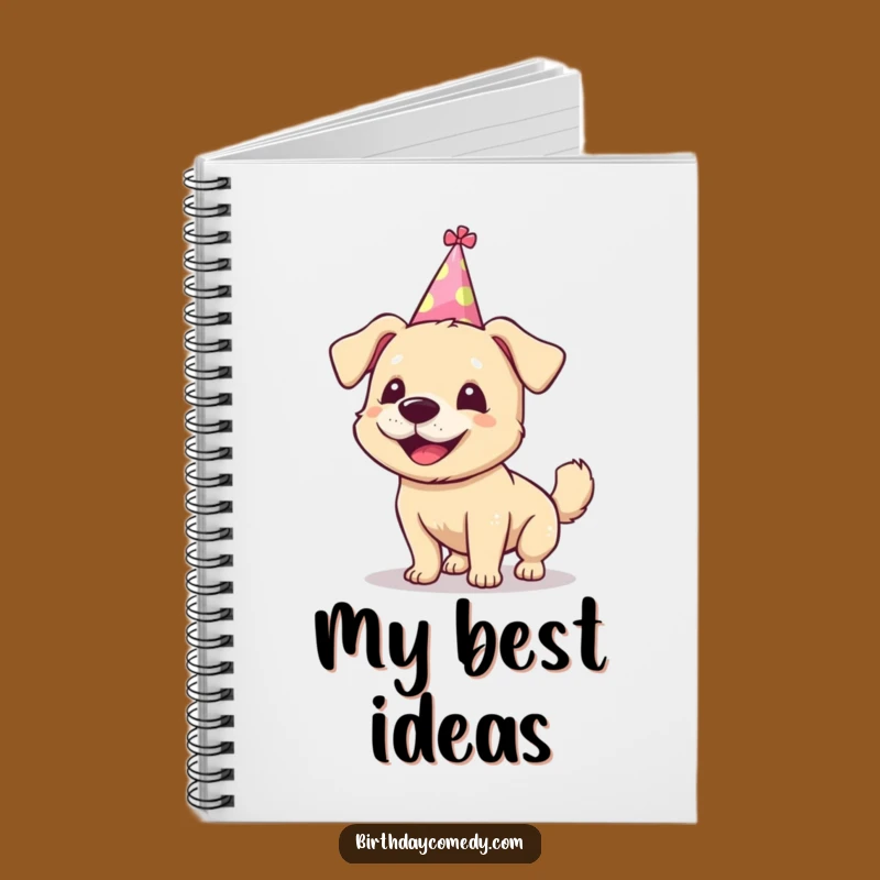Funny Dog Notebook - Silly Party Hat for Joyful Notes & Ideas