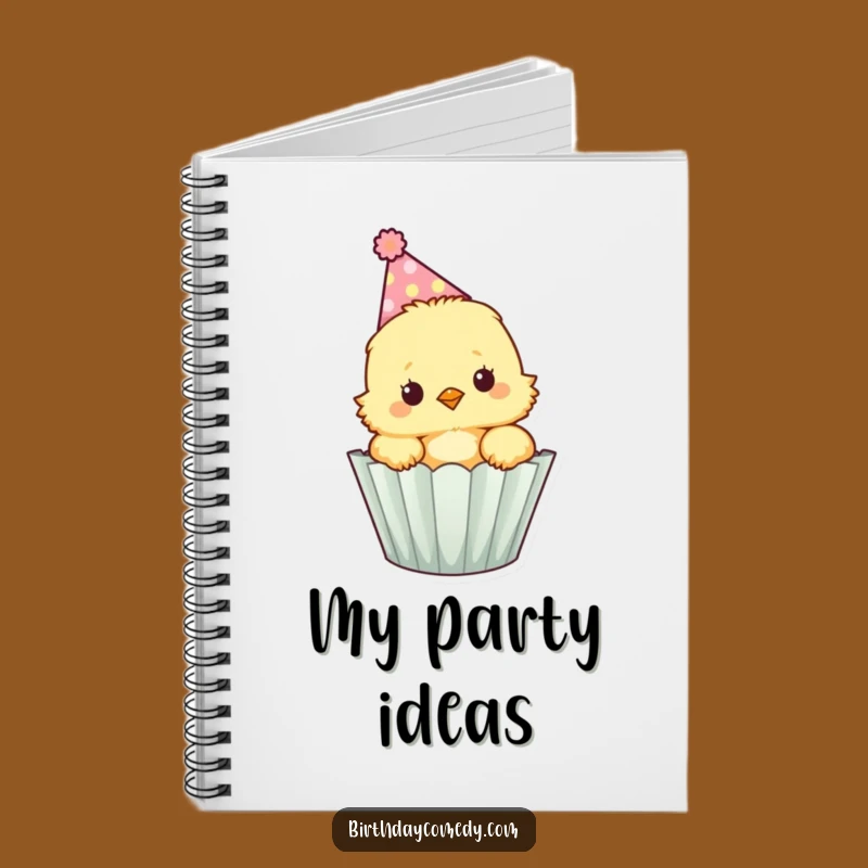 Funny Fluffy Chick Cupcake Notebook - Jot Down Party Ideas