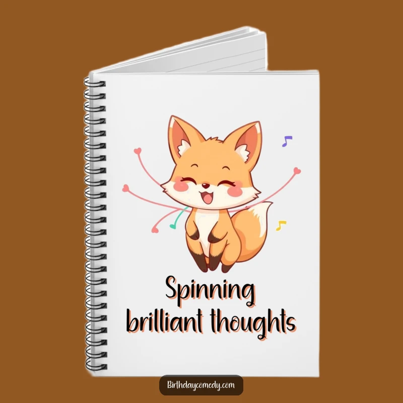 Funny Fox Streamer Twirl Notebook: Jot Down Ideas with Playful Party Charm