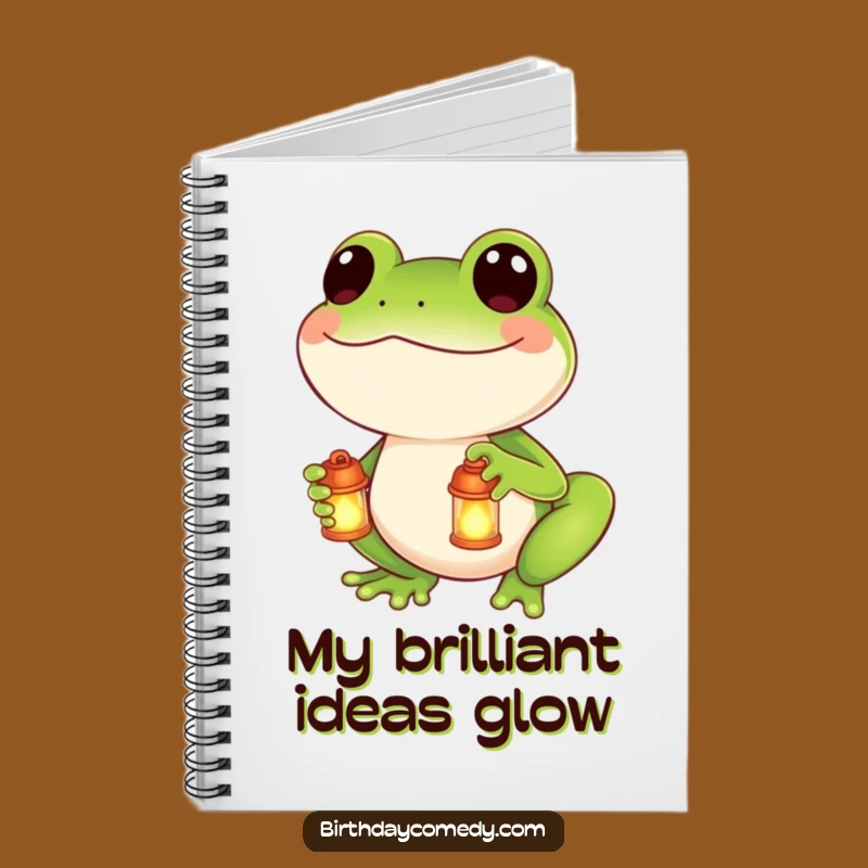 Funny Frog Lantern Notebook: Jot Down Ideas with a Smiling Amphibian's Light