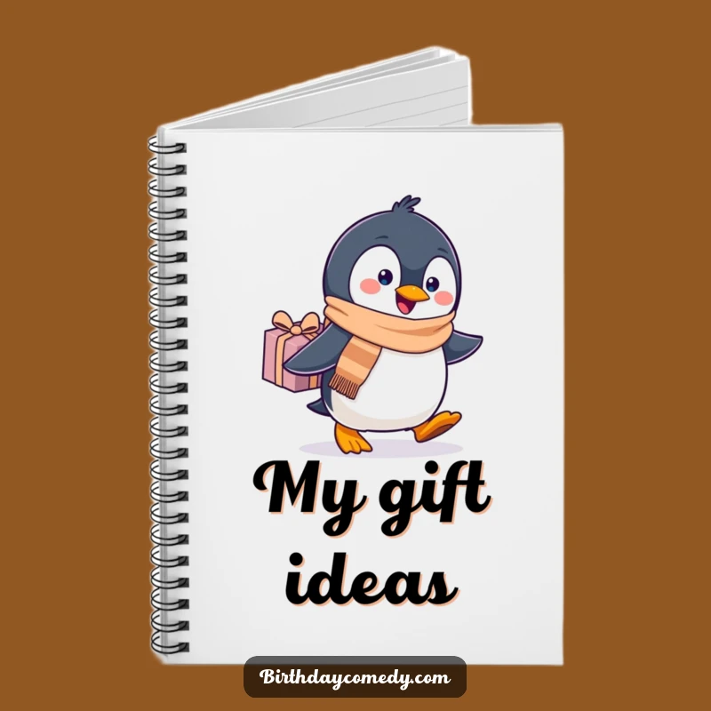 Funny Penguin Scarf Notebook: Cheerful Waddling Journal Gift