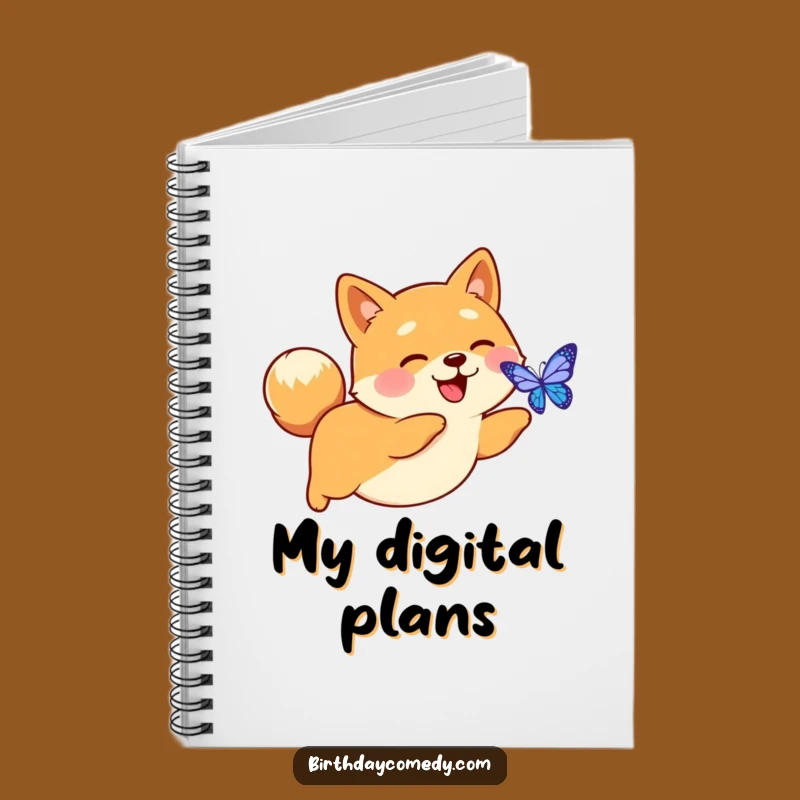 Funny Shiba Inu Digital Butterfly Notebook: Jot Down Ideas with Hilarious Tech Style