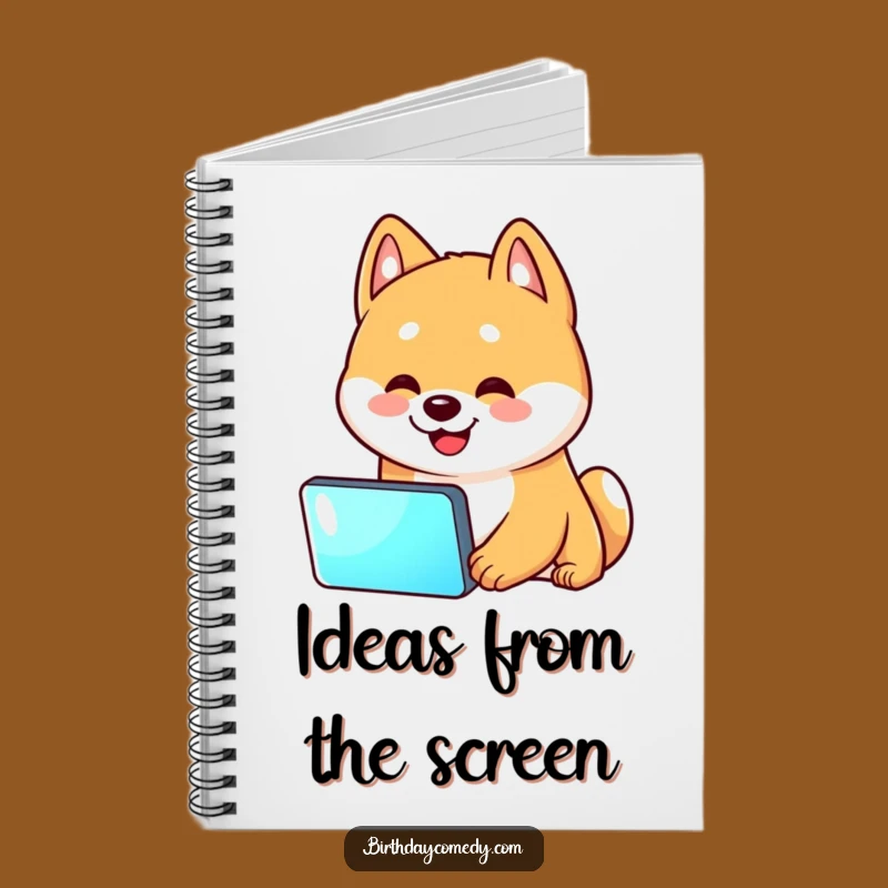 Funny Shiba Inu Screen Time Notebook - Hilarious Shiba Inu Head Tilt Journal Gift
