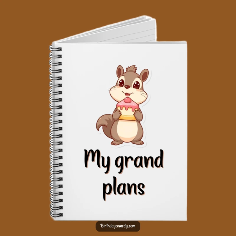 Funny Squirrel Notebook - Playful Cake Slice for Notes & Sweet Ideas