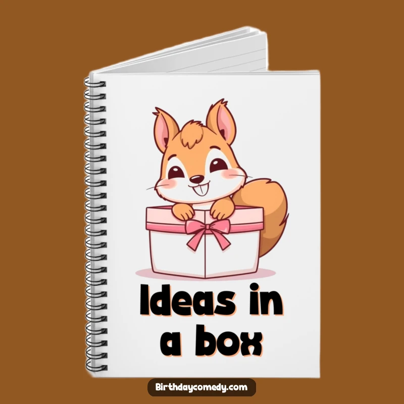 Funny Squirrel Notebook: Jot down ideas with a squirrel peeking from a gift, a hilariously charming journal and a great gift.