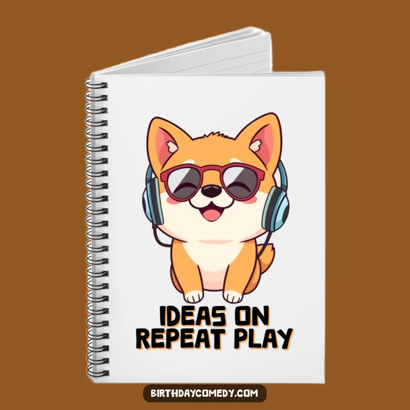 Funny Shiba Inu Retro Headphones Notebook: Music Fan's Journal Funny Gift