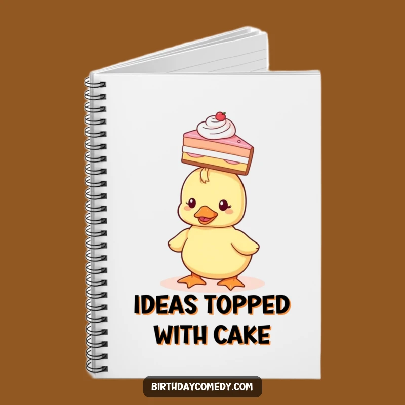 Funny Duckling Notebook: Jot down ideas with a duckling balancing cake, a hilariously sweet journal and a great gift.