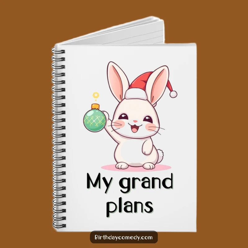 Funny Rabbit Holiday Notebook: Festive Hat Rabbit with Sparkling Ornament Journal, Creative Gift
