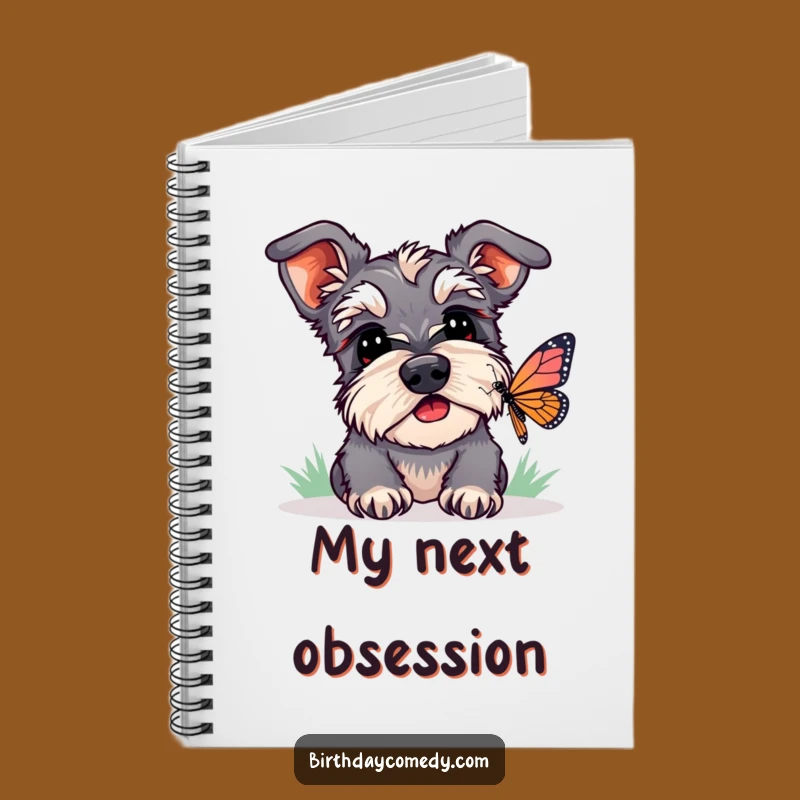 Funny Schnauzer Butterfly Watcher Notebook - Jot Down Ideas with Playful Charm