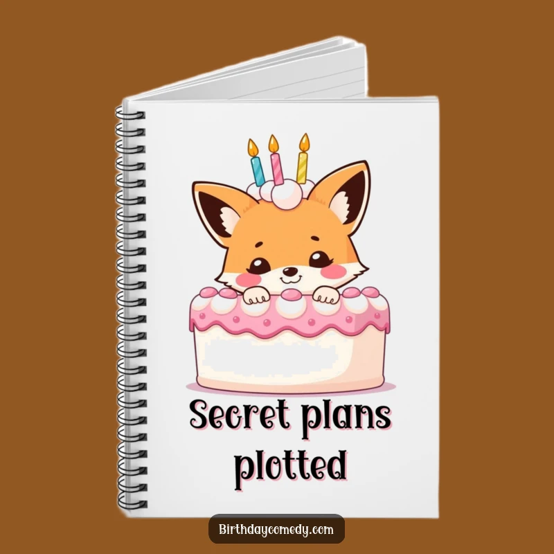 Funny Fox Birthday Cake Notebook: Sneaky Notes, Playful Funny Gift for Writers