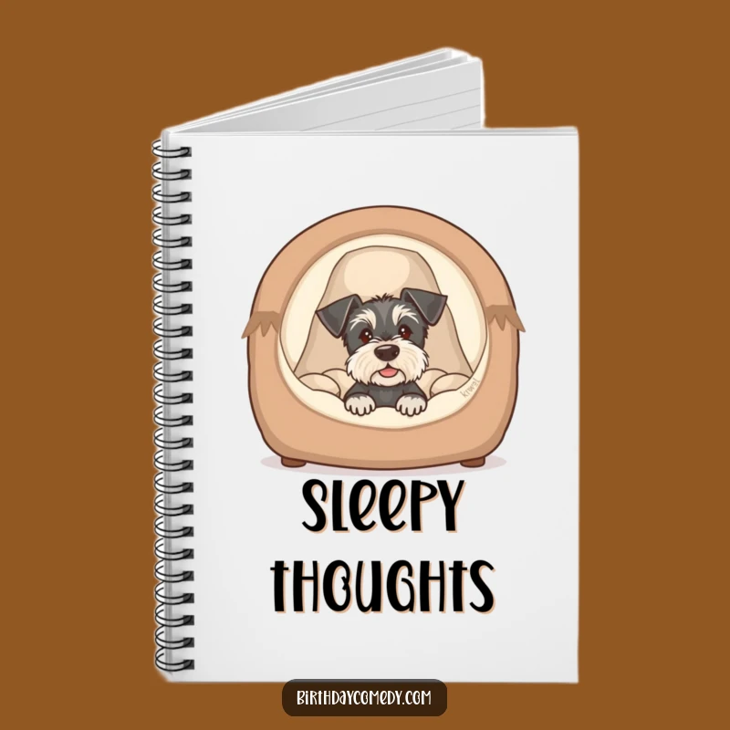 Funny Schnauzer Puppy Bed Notebook - Jot Down Ideas with Adorable Humor