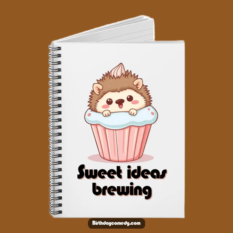 Funny Hedgehog Cupcake Notebook - Jot Down Sweet Ideas with Charm