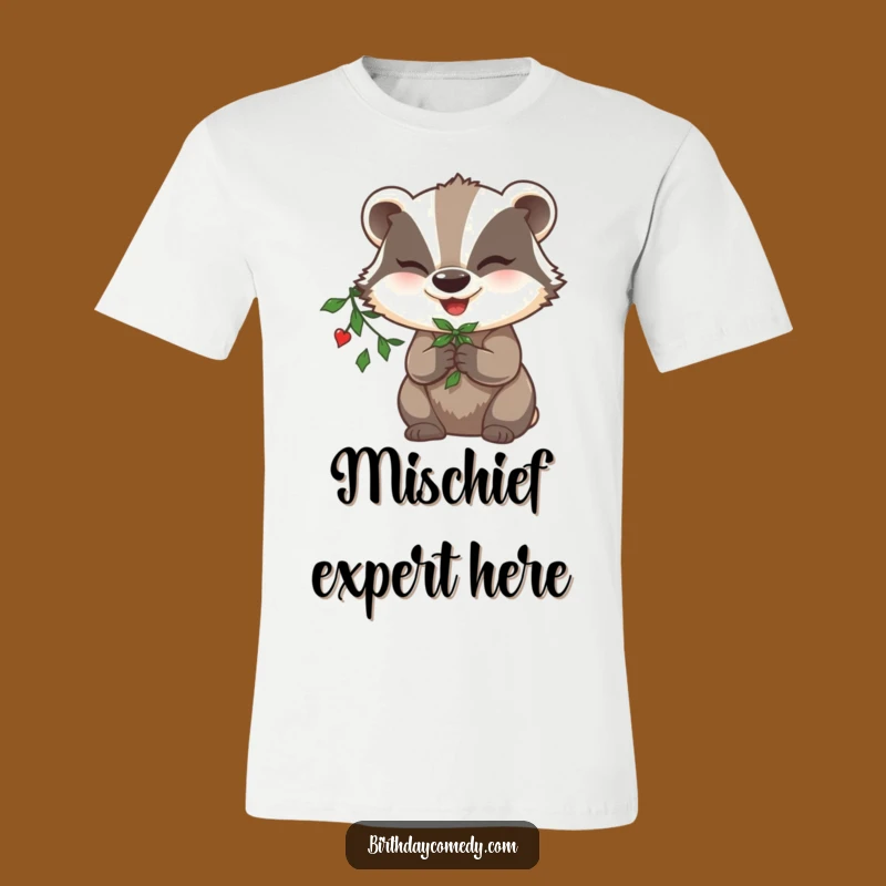 Funny Badger Mistletoe T-Shirt: Mischievous Holiday Tee Gift