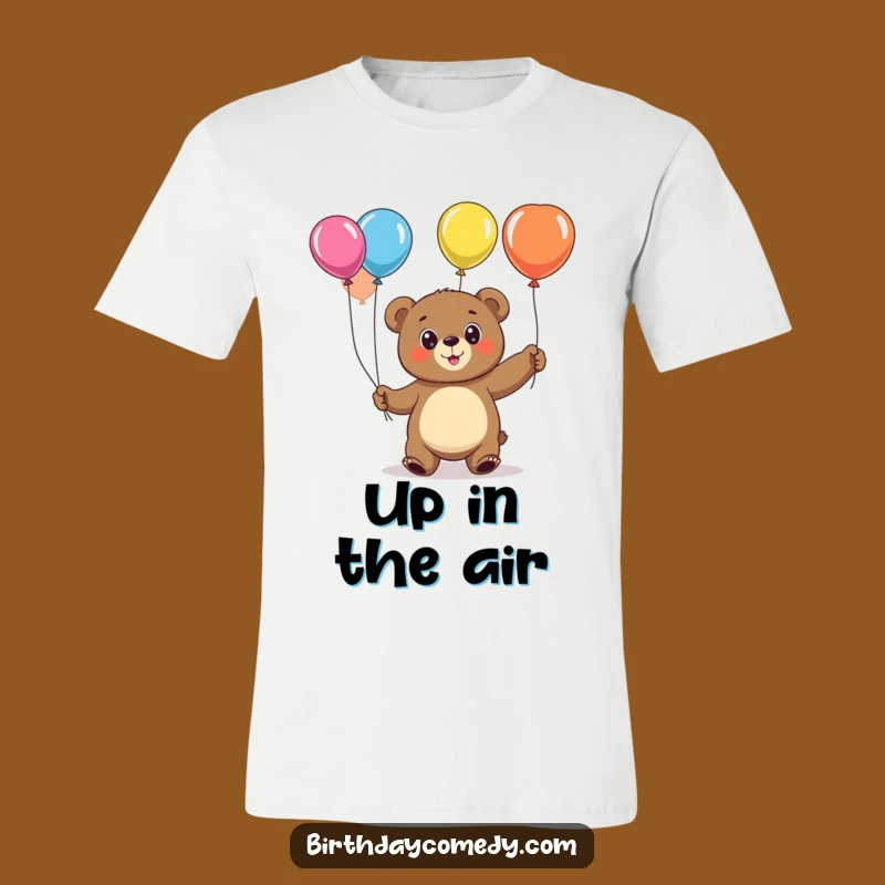 Funny Bear Juggling Balloons T-Shirt: Cheerful Big-Eyed Character, Perfect Funny Gift