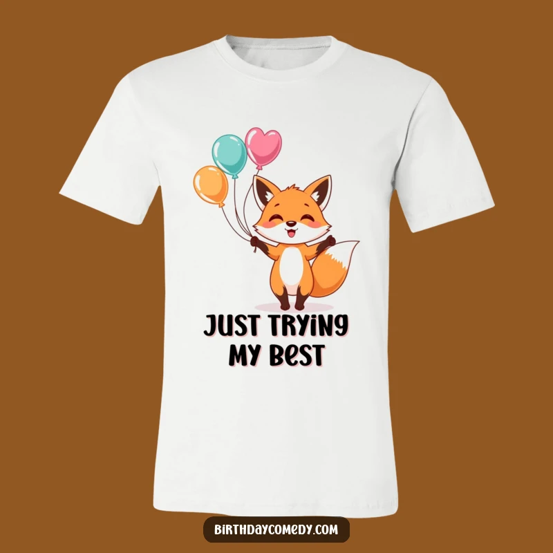 Funny Fox Juggling Balloons T-Shirt - Comical Animal Tee for Fun Lovers