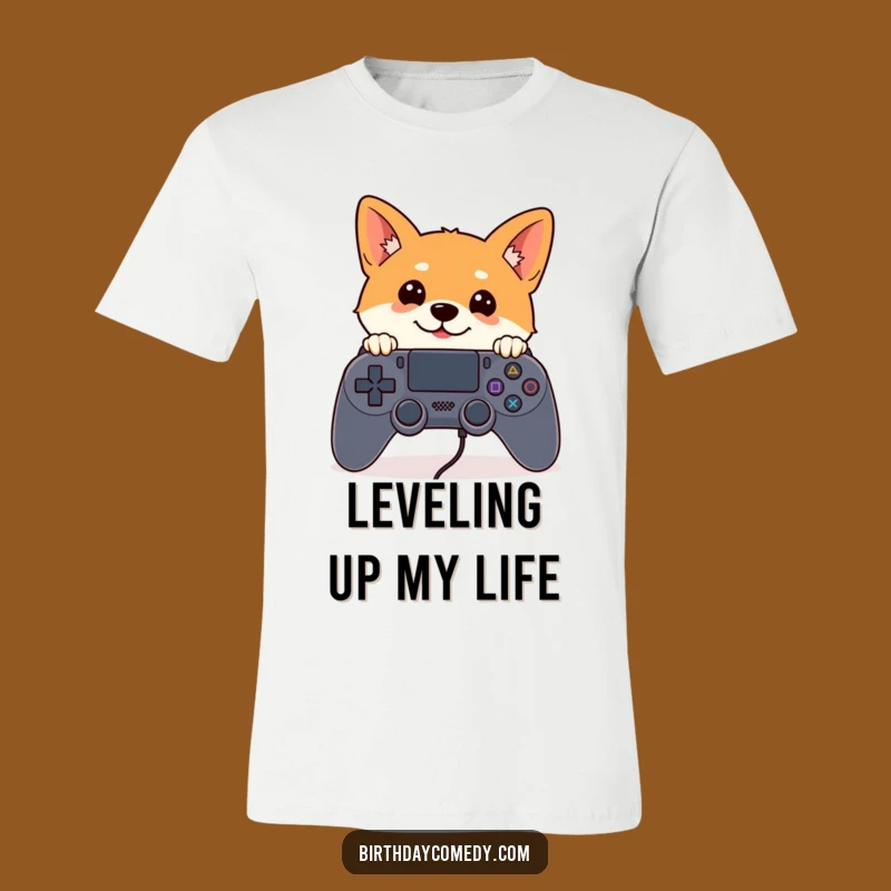 Funny Shiba Inu Gamer T-Shirt - Curious Shiba Inu Controller Peek Tee