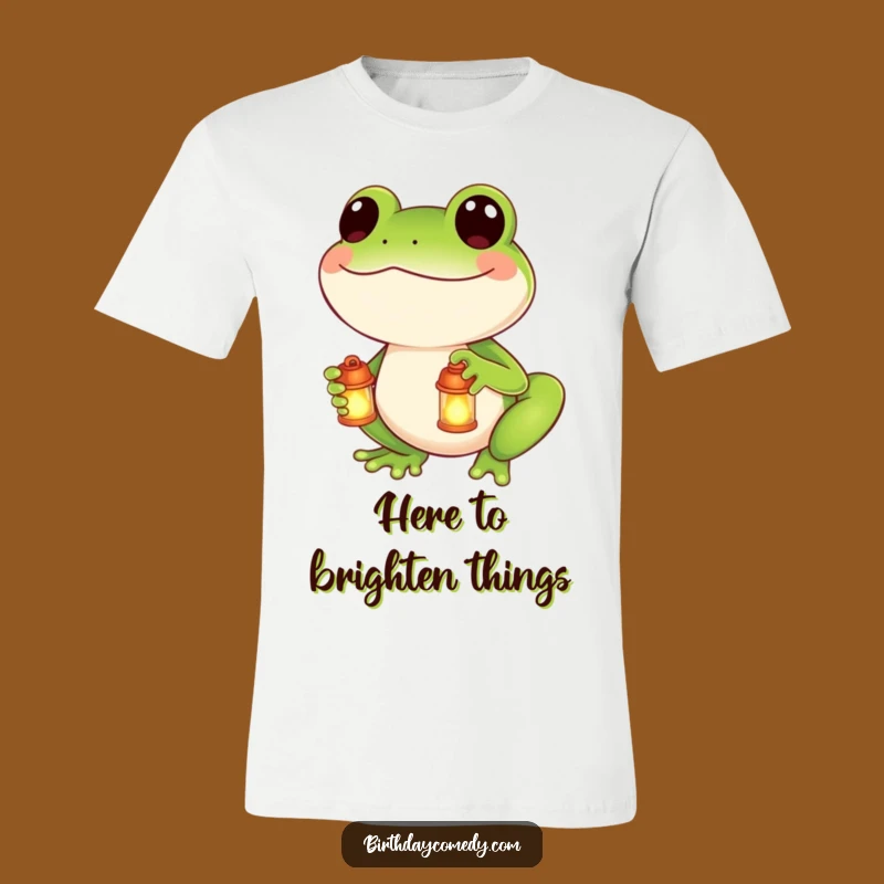 Funny Smiling Frog Lantern T-Shirt: Wearable Whimsy for a Cheerful Day Out