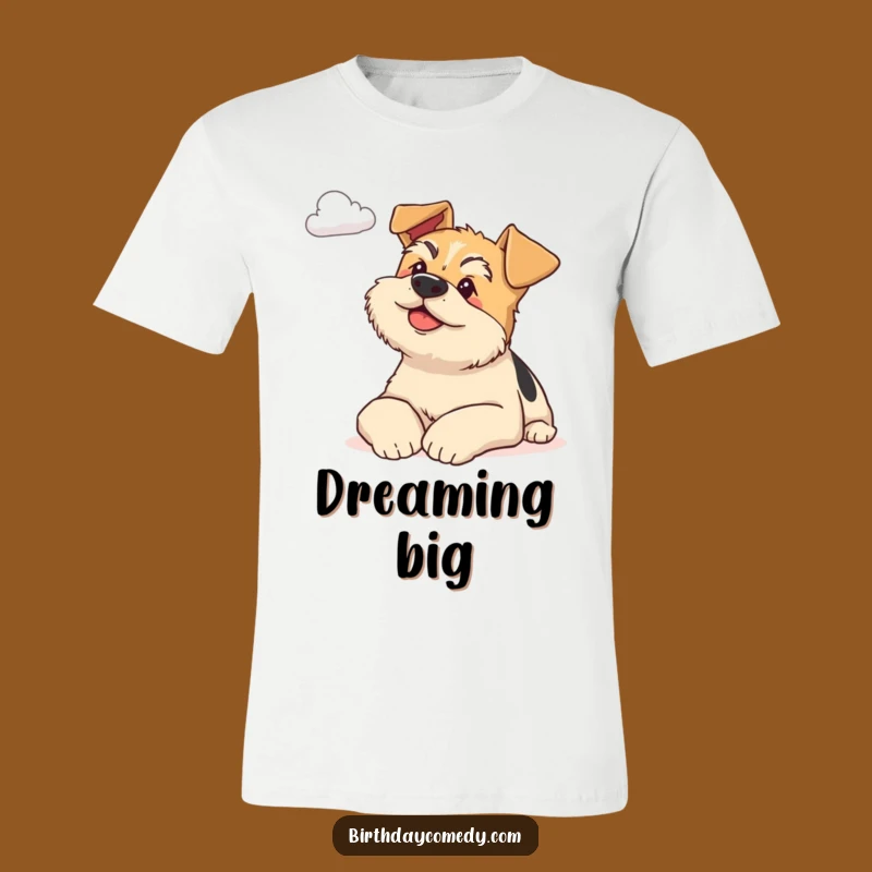 Funny Terrier T-Shirt: Calm Dog Gazing at Cloud, Relaxed Pet Apparel