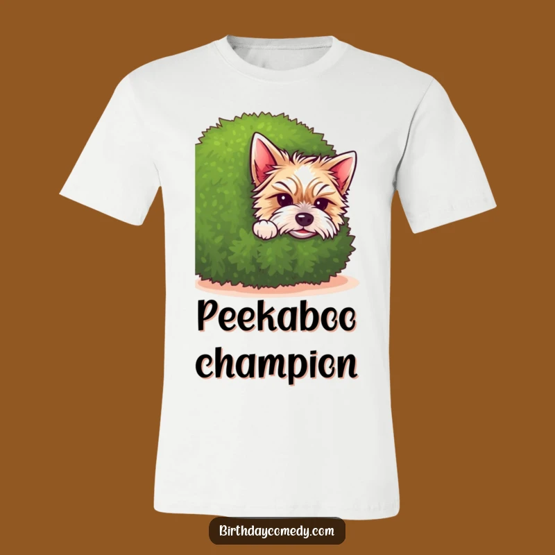 Funny Terrier T-Shirt: Puppy Peeking Out, Adorable Pet Apparel