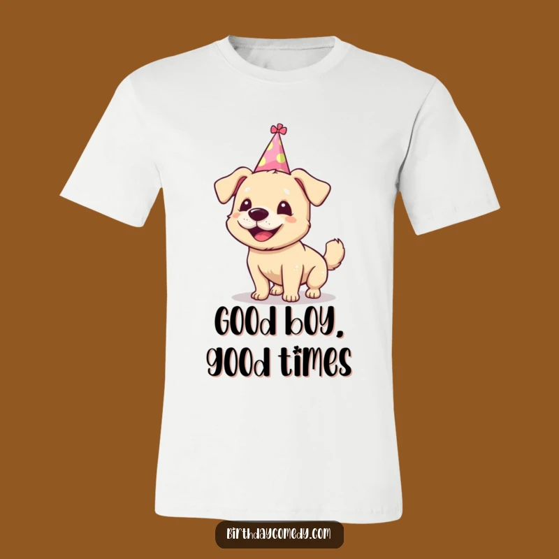 Funny Dog Party T-Shirt - Silly Wagging Tail Tee for Joyful Celebrations