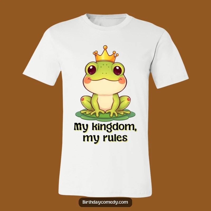 Funny Crown Frog T-Shirt: Hilarious Royal Amphibian Apparel for Joyful People