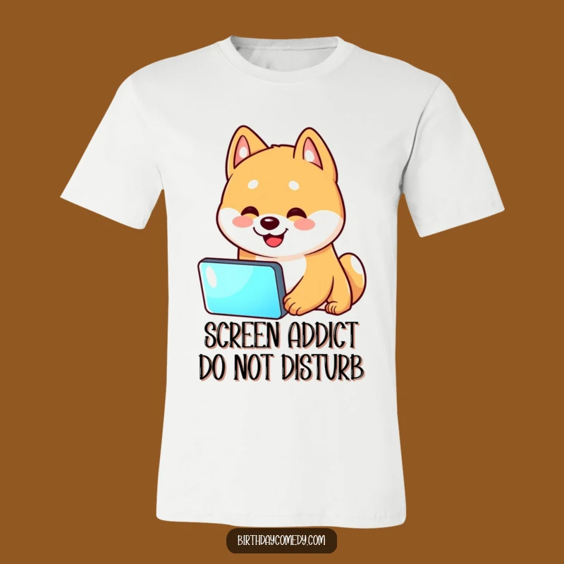 Funny Shiba Inu Screen Time Tee - Hilarious Shiba Inu Head Tilt T-Shirt Gift
