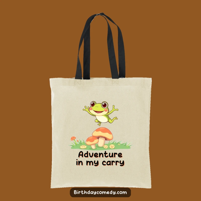 Funny Jumping Frog Tote Bag: Carry Your Curiosity with Amphibian Style