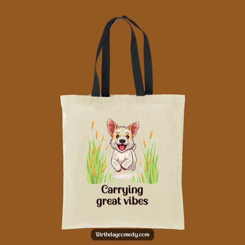 Funny Terrier Tote Bag: Carry Your Joy with a Running Dog