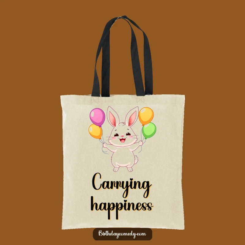 Funny Bunny Balloon Tote Bag: Durable Bag With Juggling Bunny, Ideal Funny Gift for Shoppers