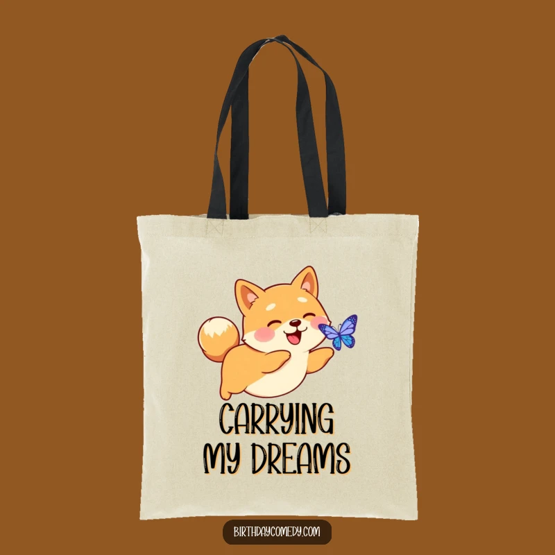 Funny Shiba Inu Digital Butterfly Tote Bag: Carry Your Techy Dog Love Hilariously