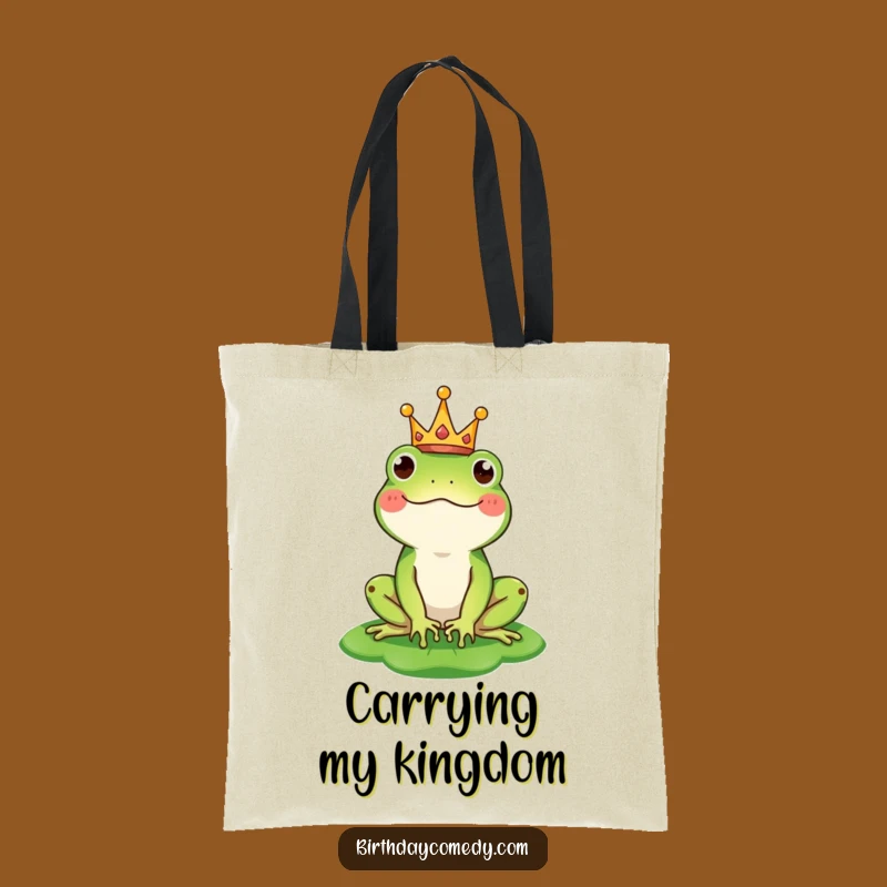 Funny Frog King Tote Bag: Royal Carryall for Whimsical Essentials