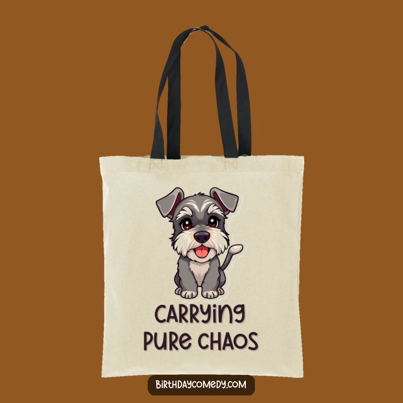 Funny Schnauzer Playful Intent Tote Bag - Stylish and Humorous Accessory