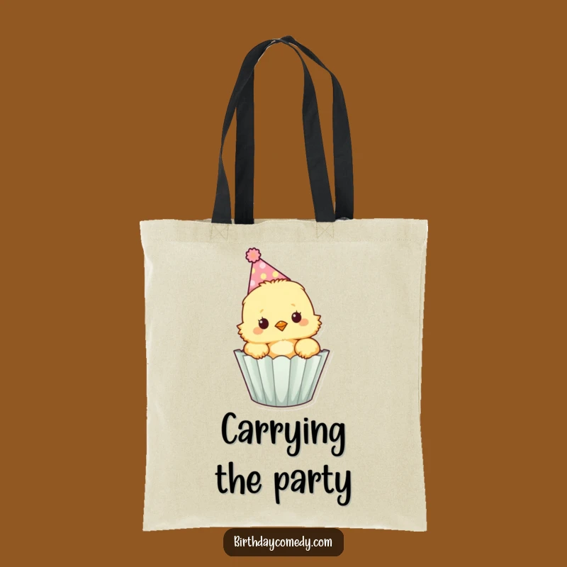 Funny Fluffy Chick Cupcake Tote Bag - Carry Party Fun