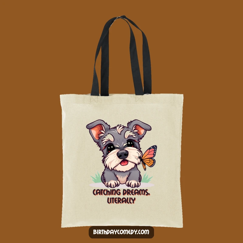 Funny Schnauzer Butterfly Watcher Tote Bag - Stylish and Humorous Accessory