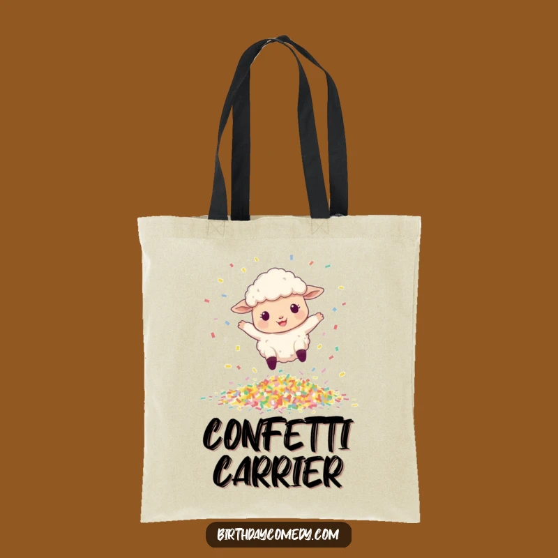 Funny Sheep Tote Bag: Confetti Leaper Accessory, Stylish & Humorous Carryall