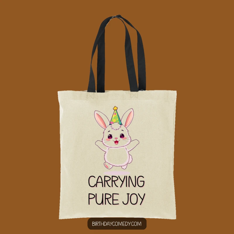 Funny Bunny Party Hat Tote Bag: Joyful Bouncing Companion, Chic Funny Gift