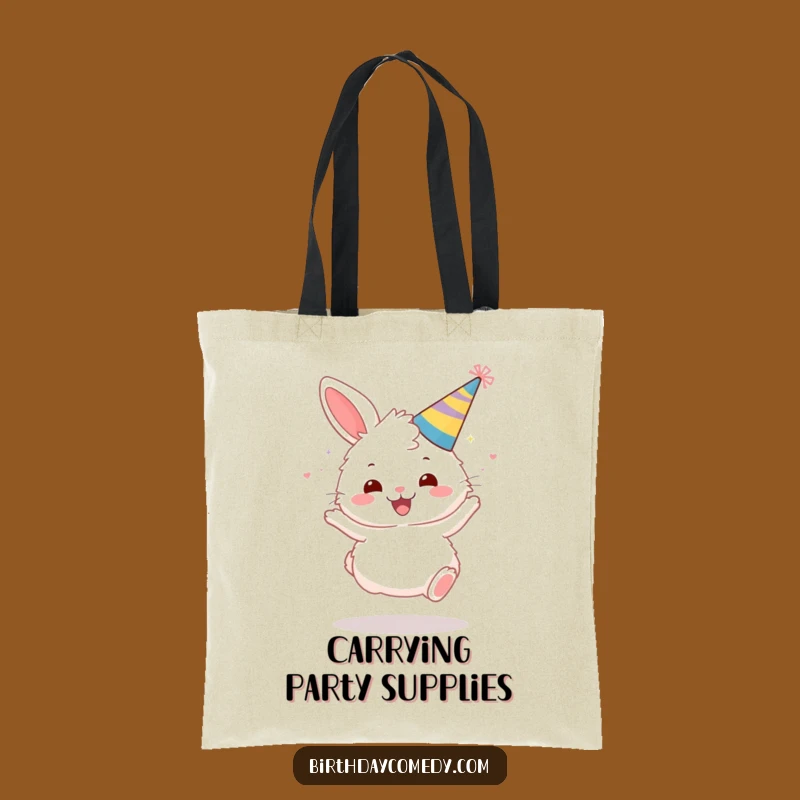 Funny Bunny Party Tote: Gleeful Bounce Design, Practical Funny Gift Bag