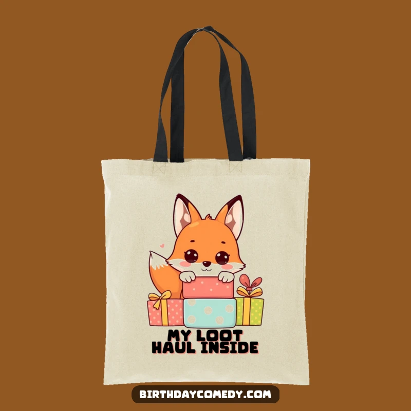 Funny Fox Tote Bag: Carry Your Treasures with Cheerful Fox Style!