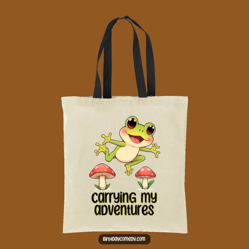 Funny Frog Leap Tote Bag: Joyful Carryall for Energetic Errands