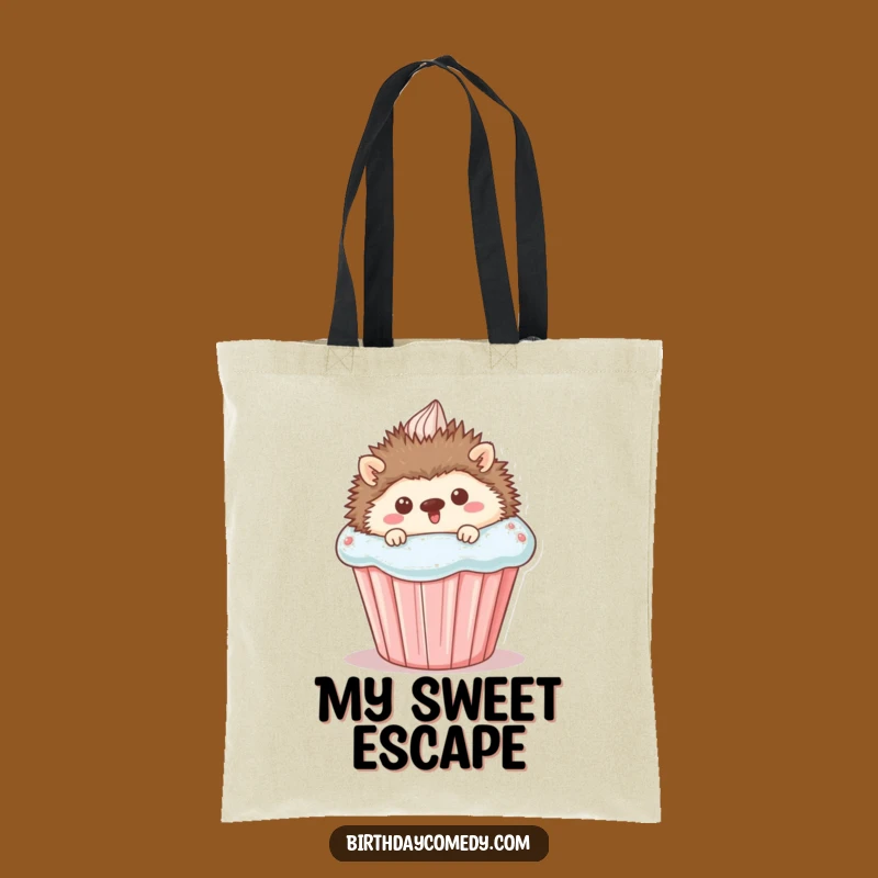 Funny Hedgehog Cupcake Tote Bag - Carry Your Essentials with Sweet Style