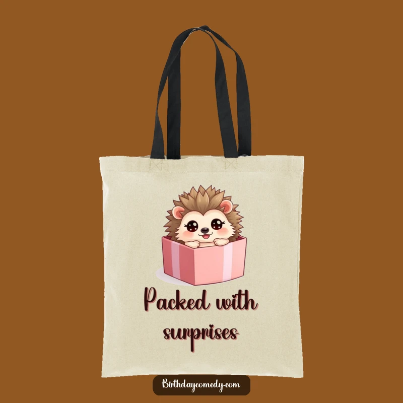 Funny Hedgehog Present Box Tote Bag: Cute & Practical, Perfect Funny Gift