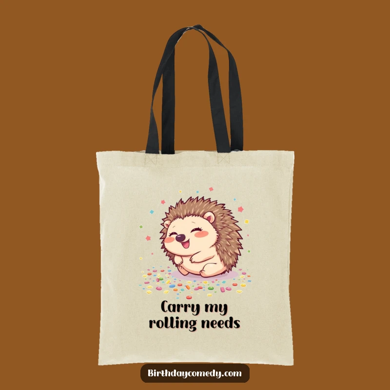 Funny Hedgehog Tote Bag: Carry Your Fun with Rolling Hedgehog Style!